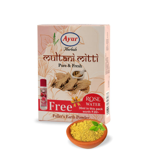 Ayur Herbals Multani Mitti with Free Rose Water